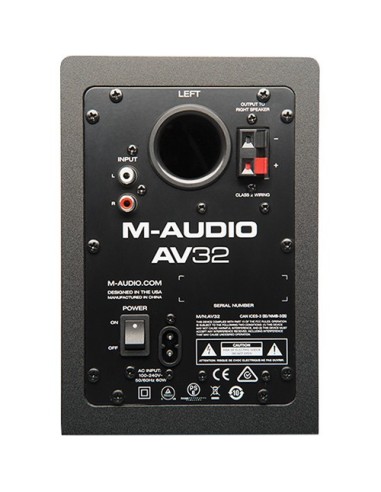 Speaker da tavolo Compact M-Audio AV32 per la creazione di supporti professionali (coppia), 3 "woofer con polipropilene,