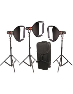 CAME-TV Boltzen 55W Fresnel Focusable LED Daylight 3-Light Kit