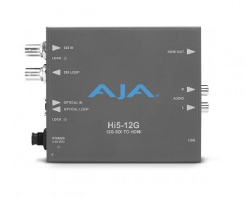 AJA 12G-SDI to HDMI 2.0 Converter con Fiber...