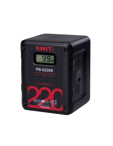 Swit PB-S220S Batteria V-Mount Li-Ion 220Wh, Max Out 150W 12A, 4xD-Tap 1xUSB