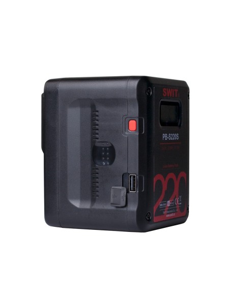 Swit PB-S220S Batteria V-Mount Li-Ion 220Wh, Max Out 150W 12A, 4xD-Tap 1xUSB Swit PB-S220S Batteria V-Mount Li-Ion 220Wh, Max Out 150W 12A, 4xD-Tap 1xUSB