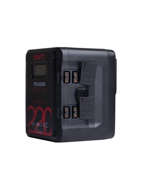 Swit PB-S220S Batteria V-Mount Li-Ion 220Wh, Max Out 150W 12A, 4xD-Tap 1xUSB Swit PB-S220S Batteria V-Mount Li-Ion 220Wh, Max Out 150W 12A, 4xD-Tap 1xUSB