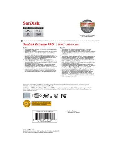 SanDisk SD Extreme Pro 128GB UHS-II 300MB/s