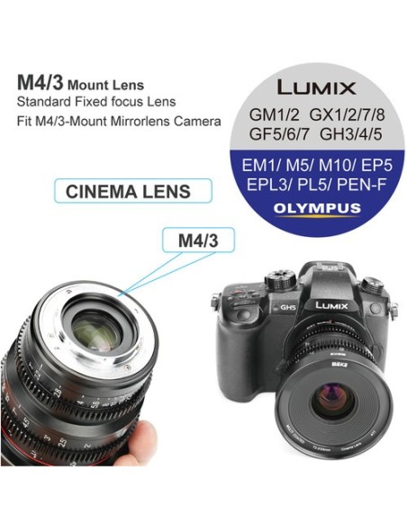 Meike 25mm T2.2 Manual Focus Cinema Lens (MFT Mount)