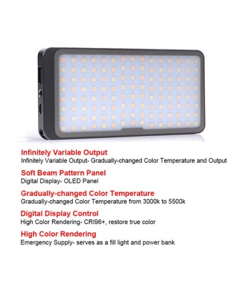 DigitalFoto Solution Limited SUNWAYFOTOT FL-120 10W LED On-Camera Fill Light with Power Bank Function
