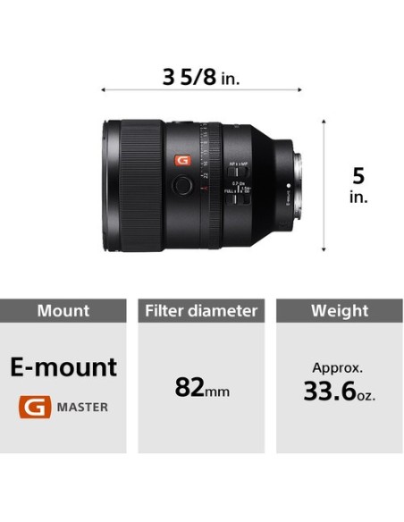 Sony obiettivo FE 135mm F1.8 GM Attacco E