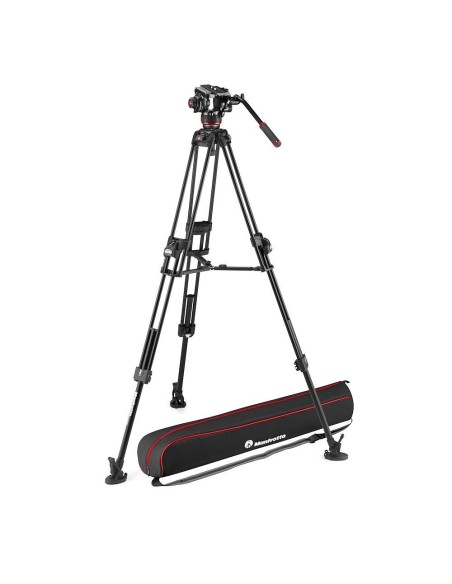 Manfrotto 504X Fluid Video Head & 645 FAST Aluminum Tripod with Mid-Level Spreader