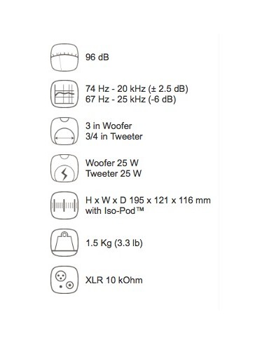 Genelec 8010A Monitor a 2 vie con woofer da 3" - 25W + 25W