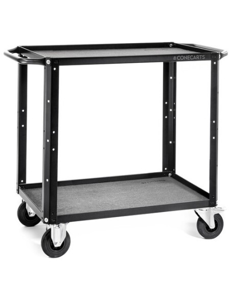 ConeCarts Carrello small-basic-2 ripiani con moquette grigia