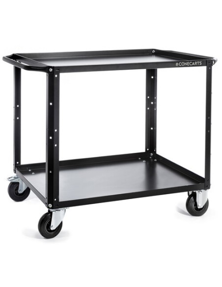 ConeCarts Carrello Large-basic-2 ripiani con moquette grigia