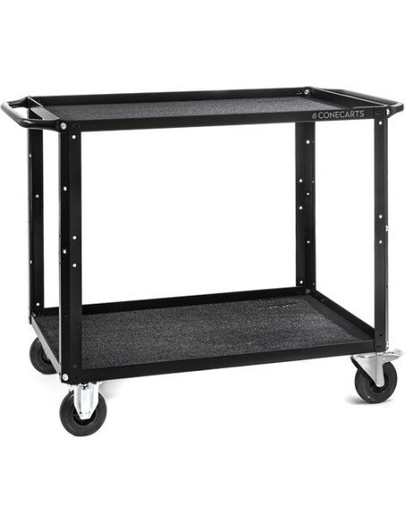 ConeCarts Carrello Large-basic-2 ripiani con moquette nera
