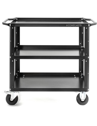 ConeCarts Carrello Small-basic-3 ripiani con moquette grigia