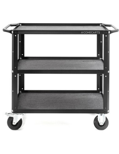 ConeCarts Carrello Small-basic-3 ripiani con moquette grigia