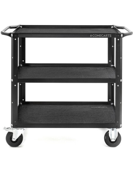 ConeCarts Carrello Small-basic-3 ripiani con moquette nera ConeCarts Carrello Small-basic-3 ripiani con moquette nera