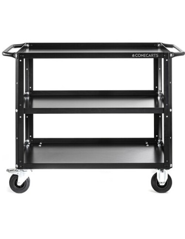 ConeCarts Carrello Large-basic-3 ripiani con moquette nera