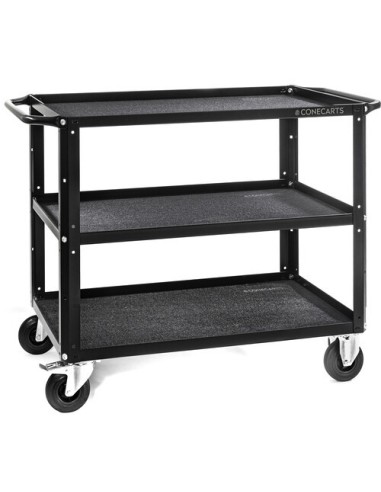 ConeCarts Carrello Large-basic-3 ripiani con moquette nera