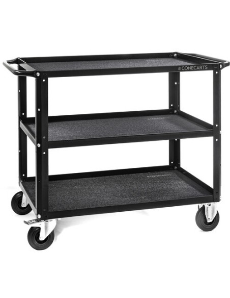 ConeCarts Carrello Large-basic-3 ripiani con moquette nera