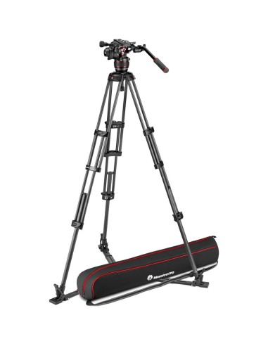 Manfrotto Kit video Nitrotech 608, treppiede a doppio tubo alluminio con stella a terra