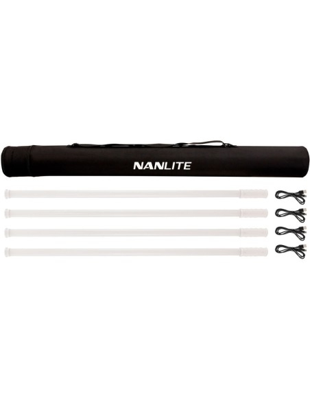 Nanlite Pavotube T8-7X LED RGB Kit 4 Tubi Controllo Cavo/USB Con Borsa