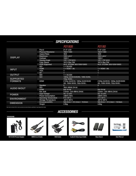 Neway P2150S 21.5" Professional HDR Video Monitor 1000nits