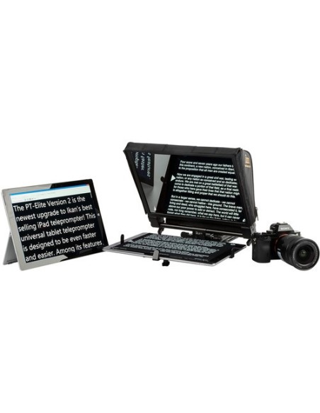 Ikan Elite Pro Universal Teleprompter for iPad and iPad Pro with Bluetooth Remote & Rolling Hard Case (Version 2)
