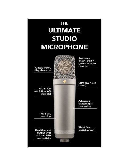 Rode NT1 5th Generation Microfono a condensazione da studio (Silver)