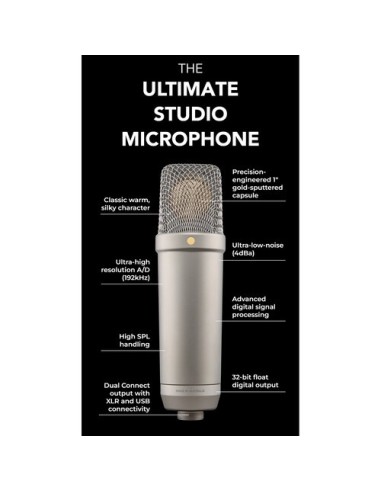 Rode NT1 5th Generation Microfono a condensazione da studio (Silver)
