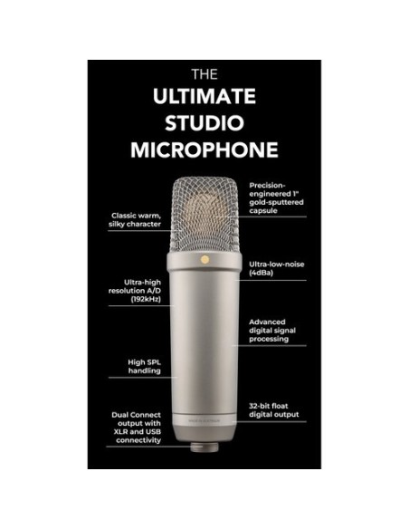 Rode NT1 5th Generation Microfono a condensazione da studio (Silver)