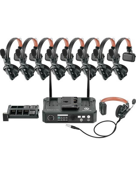 Hollyland Solidcom C1 Pro-Hub8S ENC Sistema interfonico wireless full-duplex per 9 persone con hub