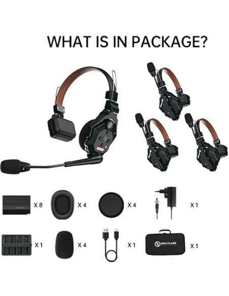 Solidcom C1 Pro-4S - Sistema interfonico wireless Solidcom C1 Pro con 4 cuffie ENC