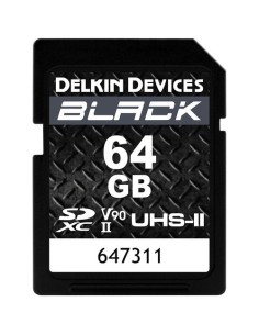 Delkin Devices SDXC 64GB BLACK USH-II C10 U3 V90