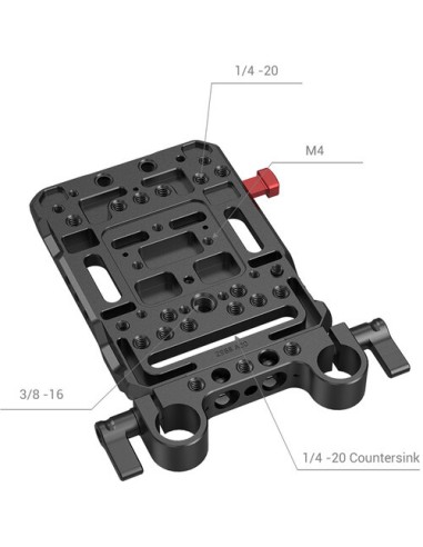 SmallRig V-Lock Battery Plate con 15mm LWS Rod Clamp