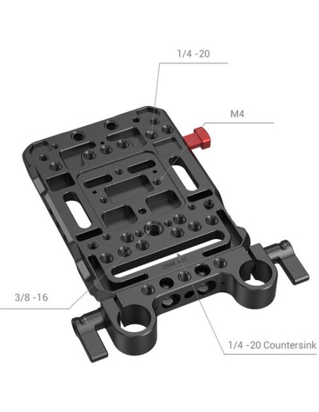 SmallRig V-Lock Battery Plate con 15mm LWS Rod Clamp SmallRig V-Lock Battery Plate con 15mm LWS Rod Clamp