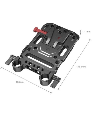 SmallRig V-Lock Battery Plate con 15mm LWS Rod Clamp