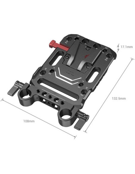 SmallRig V-Lock Battery Plate con 15mm LWS Rod Clamp SmallRig V-Lock Battery Plate con 15mm LWS Rod Clamp