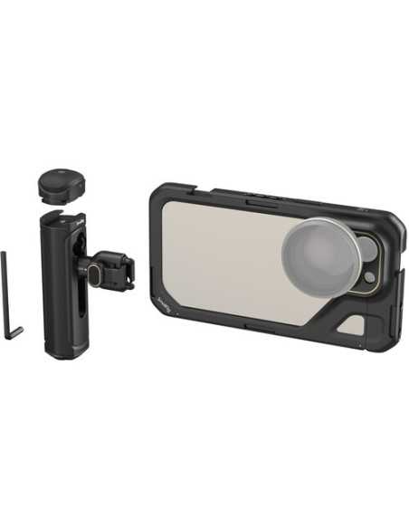 SmallRig 4393 Mobile Video Cage Kit with Single Handle for iPhone 15 Pro Max