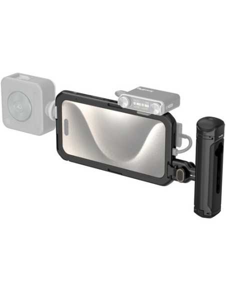 SmallRig 4393 Mobile Video Cage Kit with Single Handle for iPhone 15 Pro Max