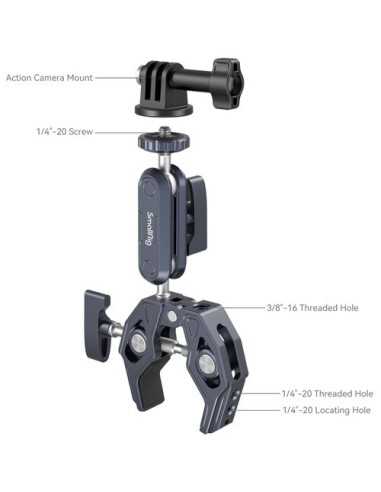 SmallRig 3757B Crab-Shaped Super Clamp Kit with...