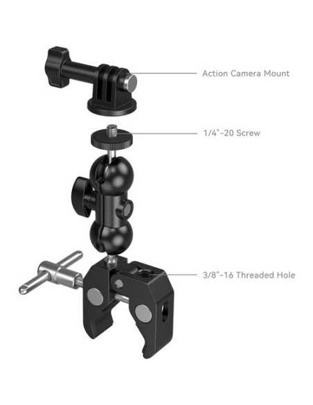 SmallRig Crab-Shaped Super Clamp with Ball Head Magic Arm, Action Mount & Phone Holder Kit