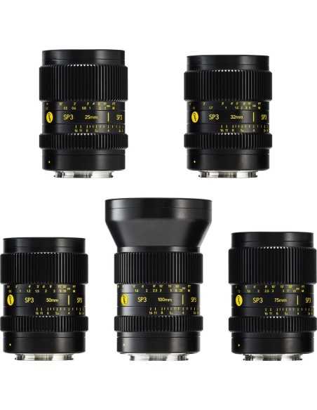 Cooke SP3 Set Prime di 5 obiettivi full-frame (25/32/50/75/100mm, attacchi E e RF inclusi)