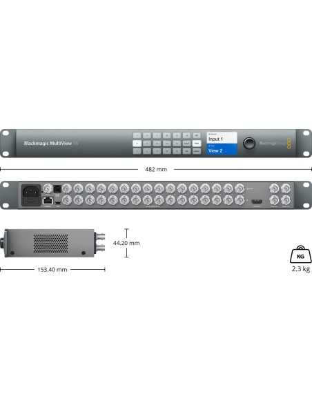 Blackmagic Design MultiView 16 - Ingressi 6G-SDI