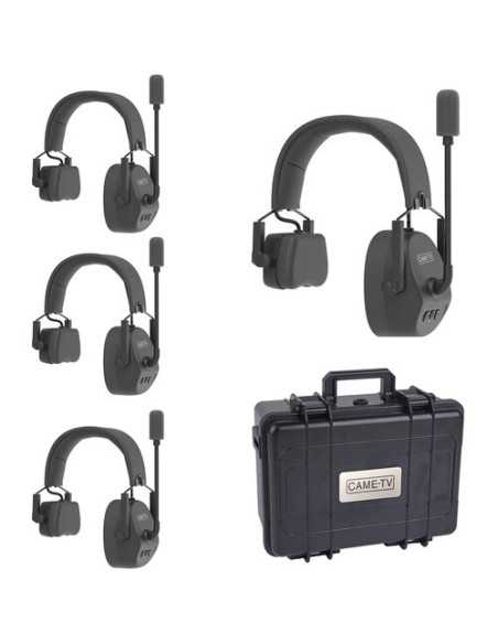 CAME-TV KUMINIK8 Duplex Digital Wireless Headset Distance up to 1500ft (450 Meters) with Hardcase - Single Ear 4 Pack