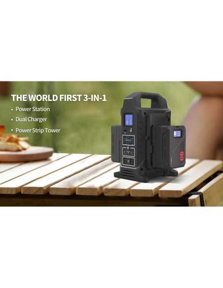 CAME-TV Dual V-Mount Battery Charger, Power Station and Power Strip 3-in-1 (220v)