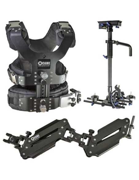 CAME-TV Pro Stabilizzatore in carbonio per fotocamera con giubbotto di supporto e braccio di supporto