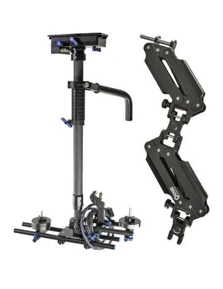 CAME-TV Pro Stabilizzatore in carbonio per fotocamera con giubbotto di supporto e braccio di supporto