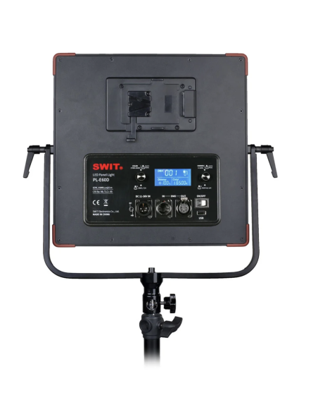 Swit PL-E60D DMX Bi-Colour Portable SMD Panel LED Light - 60W With V- Mount Battery Plate