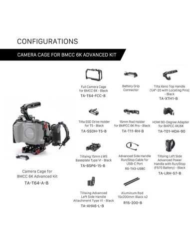 Tilta Advanced Camera Cage Kit for BMCC 6K (Black)