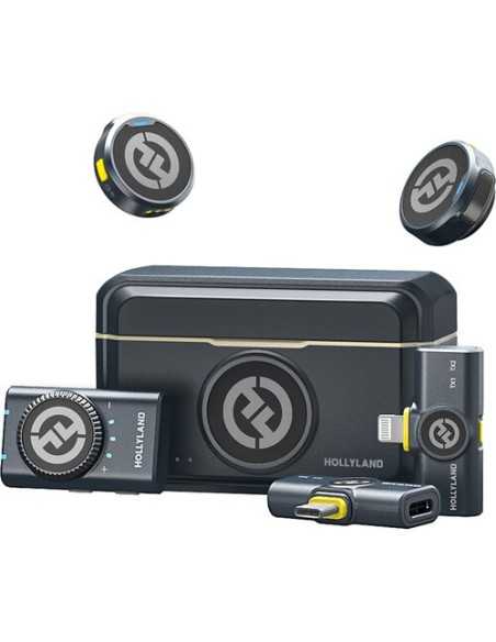 Hollyland LARK M2 COMBO Wireless Combo Microphone System (2.4 GHz, Shine Charcoal)