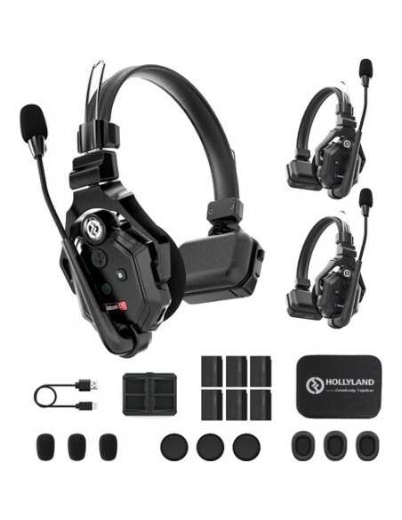 Hollyland Solidcom C1-3S sistema intercom wireless full duplex con 3 cuffie