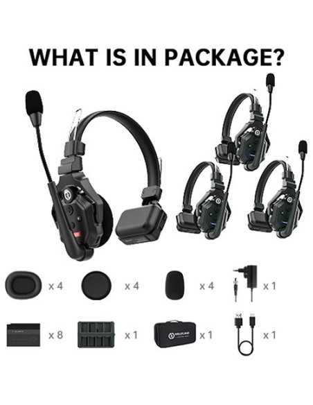 Hollyland Solidcom C1-4S sistema intercom wireless full duplex con 4 cuffie